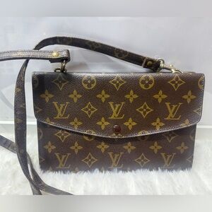 LOUIS VUITTON-M51815 Double Rabat Crossbody Bag Monogram Canvas